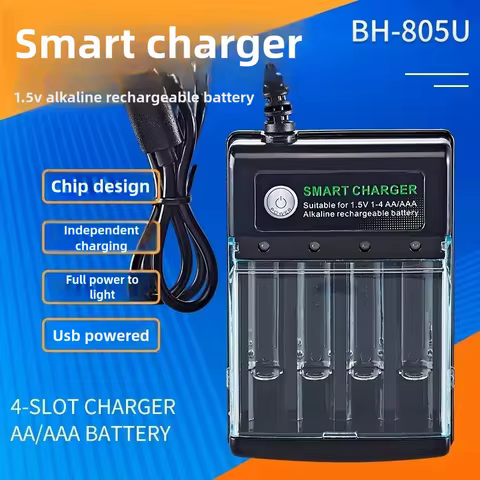 1.5V USB 4 slots Charger Independent Charging AA alkaline battery charger Smart Portable Rechargeabl