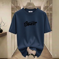 W501 - Distro T-Shirt with Black Stwd Motif, Cotton 24s, Trendy Short Sleeve Shirt for Men
