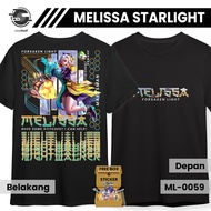 Kaos MLBB MELISSA STARLIGHT Skin NIGHTWALKER Mobile Legends Lengan Pendek Hitam Combed 24s Distro