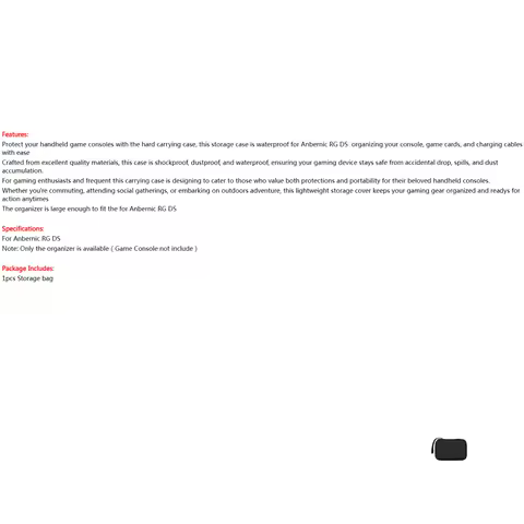 Carrying Case for Anbernic RG DS Handheld Game Console Portable Hard EVA Case Travel Storage Bag Gam