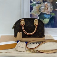 LV路易威登老花貝殼alma BB手提包，晶片款 有購證