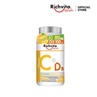 Richvita Vitamin C+D3  ริชไวต้า วิตามินซีและดี3 ขนาด 60 Caps 1 กล่อง