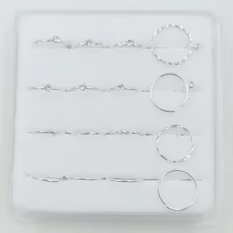 16pcs/lot 925 Sterling Silver Nose Ring 22G piercing nose hoop ring body piercing jewelry