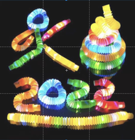 Mainan Pop Tube LED Pop Tubes LED Fidget Pop Tubes Sensory Toys Mainan Selang Pipa Menyala Anak