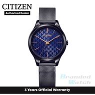 [Official Warranty] Citizen EM0505-88L Women's Eco-Drive Blue Dial Stainless Steel Strap Watch