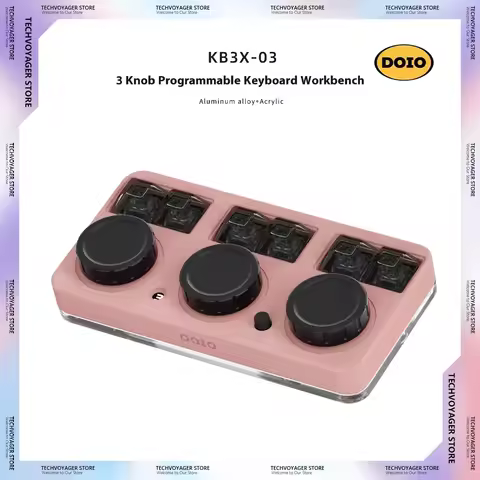 DOIO KB3X-03 Mini Mechanical Keyboard OLED Display Aluminum Alloy Frame Designer Programmable Keypad