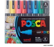 ปากกามาร์คเกอร์ Posca PC-5M 8 สี  PC-3M ชุดสีพาสเทล สุดสีสด Uni Posca uniposca จำนวน 1 เซต ปากกาเขียนผ้า ปากกาหมึกสีทึบ ปากกาหมึกกันน้ำ
