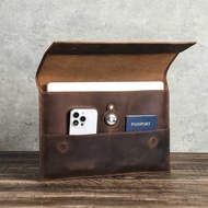 Xtrexs Leather Clutch Bag Men Elegant Multifunction genuine cowhide crazy hourse type