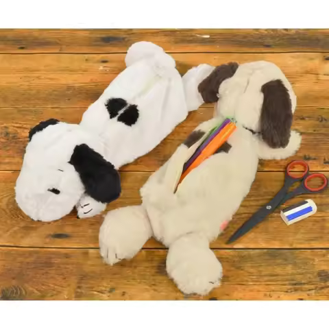 Snoopy Pencil Pouch cartoon Plush Pen Storage Bag Fashion Students Large Capacity Stationery Bags Sc