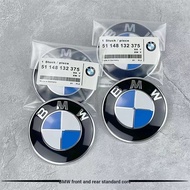 8. Best-Selling Suitable for BMW Front Rear Label 82mm Blue White Front Label Black Background Car L