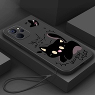 Casing For REALME C31 4G REALME C33 C35 REALME C30 REALME C30S Phone Case Cute cat with lanyard aest