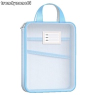 TRENDYZONE0I Stationery Storage Bag, A4 Size Zipper Closure Test Paper Bags,  Mesh Large Capacity 3 