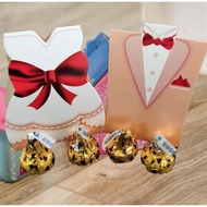 Door Gift Box with Kisses Chocolate | Bride and Groom