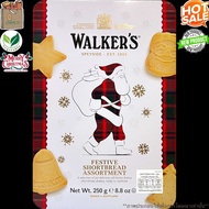 Walkers Festive Shortbread Assortment 250g วอล์คเกอร์ส เฟสทีฟ ชอร์ตเบรด แอสซอทเม้นท์ ( บิสกิตเนย )