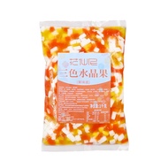 Huaxianni Comprehensive Konnyaku Three-Color Crystal Fruit Dedicated for Milk Tea Shops Ingredients for Shaved Ice Dessert Milk Tea Raw Materials Color Coconut Jelly Cube