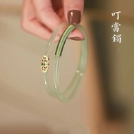 青黛仙露~古风清冷感一步一响叮当镯复古轻奢小众高颜值手镯手饰Azure Fairy Dew~ Ancient-style Cool and Elegant Clink Bracelet, Retro 