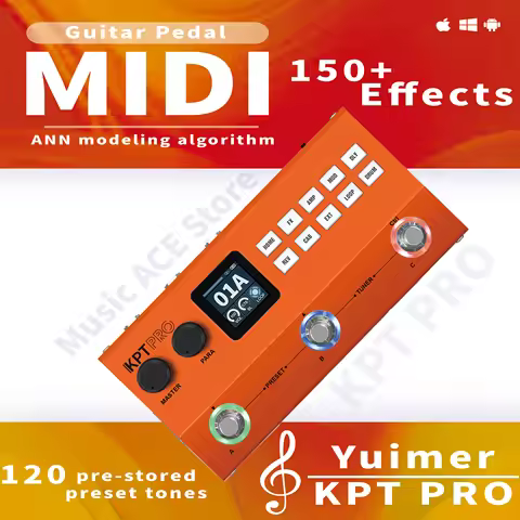 YUIMER KPT PRO Multi-Effects Pedal Upgraded Version for Guitar Bass Amp Modeler IR Loader Rechargeab