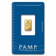 1 gram PAMP Suisse - Rosa .9999 Gold Bar