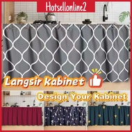 HOT_ Langsir Kabinet Dapur Tirai Kabinet Dapur Kain Kabinet Dapur Kitchen Curtain Skirting Dapur Kab