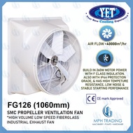 YET FG126 41'' 41 Inch High Volume Low Speed Fiberglass SMC Industrial Exhaust Fan 40000m3/h Air Flo