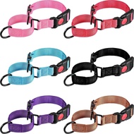 6 Keping Kolar Anjing Martingale Nilon Pelbagai Warna, Kolar Martingale Boleh Laras dengan Gesper, K