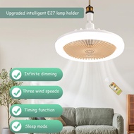 E27 Ceiling Fans With Lights Bedroom Mini LED Ceiling Fan Lights Silent Small Ceiling Fan yamysesg