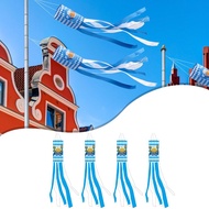 | 1/4 PCS Oktoberfest Bavarian Flag Windsock Outdoor Hanging Wind Sock white&blue