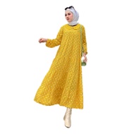 MIDI DRES BAHAN Mat rayon premium allsize baju muslimah midi dress tunik jumbo atasan wanita polos