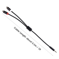[LIS1] 3.5mm Male to Dual RCA Female Cable 1/8 Inch Double Stereo Audio Gold Plated 1Ft Mobile Phone
