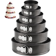 MAHIONG Set of 6 Round Cake Tin, 4/7/8/10/11/12Inch Nonstick Springform Cake Tins Cheesecake Tin wit