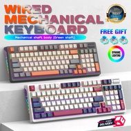 Wired/Wireless Mechanical Keyboard  Bluetooth+2.4G 96 Key RGB Hot Swappable Blue Switch Game Keyboar
