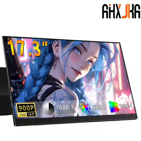 AHXJKA 17.3 Inch 60HZ Portable Monitor 72%sRGB 1600*900P IPS With Type-C Mini HDMI For Laptop Phone 