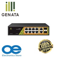 GENATA GNT-P1012G6 Network GENATA 8 PORT 10/100/1000Mbps PoE Network Switch UPLINK 2 PORT 10/10/1000