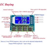 1Hz-150Khz 3-way Signal Generator PWM Board Pulse Frequency Duty Cycle Adjustable Module LCD Display