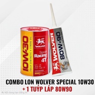 Combo of premium synthetic scooter oil Wolver 4T Special Racing 10W-30 SN 0.8L with free Wolver 80w9