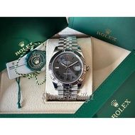 Jam Rolex Datejust 41 126334 Wimbledon Dial Stick Markers on Jubilee Bracelet Swiss Clean Factory