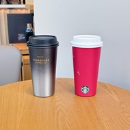 Starbucks Cup 23 Winter Christmas Classic Red Slide Star Simple Stainless Steel Desktop Mug Water Cup