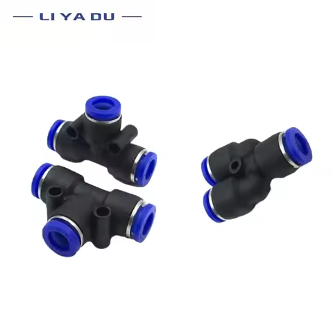 5/10PCS PY PE series T Y shaped Tee 4 6 8 10 12 16mm 3 Way Port Pneumatic Pipe Connector Tube Air Ho