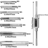 DZS Elec 8PCS Hand Metric Taps M3 to M12 1 Wrench 7 Taps Spiral Tip Tap Set Hand Tapping Stranded Ha