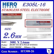2.6MM HT308 (0.3KG, 0.5KG, 1KG) E 308L-16 HERO TECH STAINLESS STEEL WELDING ELECTRODE | 300mm | S308
