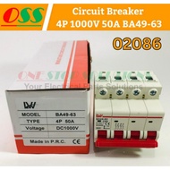 Circuit Breaker MCB DC 4P 1000V 50A BA49-63