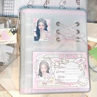 最新款ins蕾丝绑带甜美m5活页外壳蝴蝶结手账本内页内芯挡板3寸卡册相册Ins Lace Strap Sweet M5 Loose-leaf CaseMG