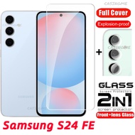 Samsung S24 FE 2024กระจกนิรภัยป้องกันเต็มพื้นที่ฟิล์มสำหรับ Samsung Galaxy S24FE S24 S 24 S FE S24พล