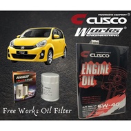 PERODUA MYVI 2014-2017 CUSCO JAPAN FULLY SYNTHETIC ENGINE OIL 5W40 SN/CF ACEA FREE WORKS ENGINEERING