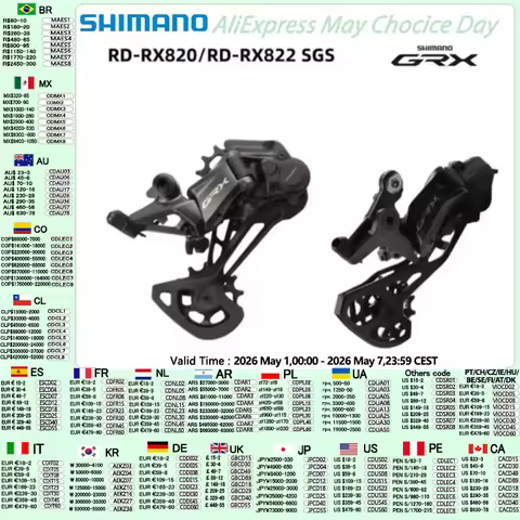 Shimano GRX RD RX820 Rear Derailleur RX822 SGS Long Cage 12 Speed Rear Derailleur SHADOW RD+ For Gra