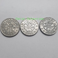 Koin Kuno 25 Sen Almunium Set Tahun Emisi 1952-1955-1957