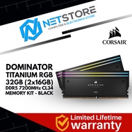 CORSAIR DOMINATOR TITANIUM RGB 32GB (2x16GB) DDR5 DRAM 7200MT/s CL34 INTEL XMP MEMORY KIT - BLACK - 