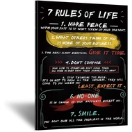 Inspirational Wall Art 7 Rules of Life Motivational Office Canvas Poster Prints Quotes Home Decor Bl