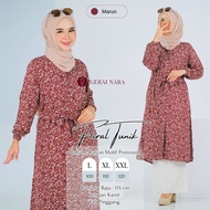 Baju Anessa Tunik Motif Bunga Floral Long Tunik Rayon Premium