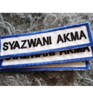 School Name Tag Embroidery / Tag Nama Sekolah Sulam Bersulam